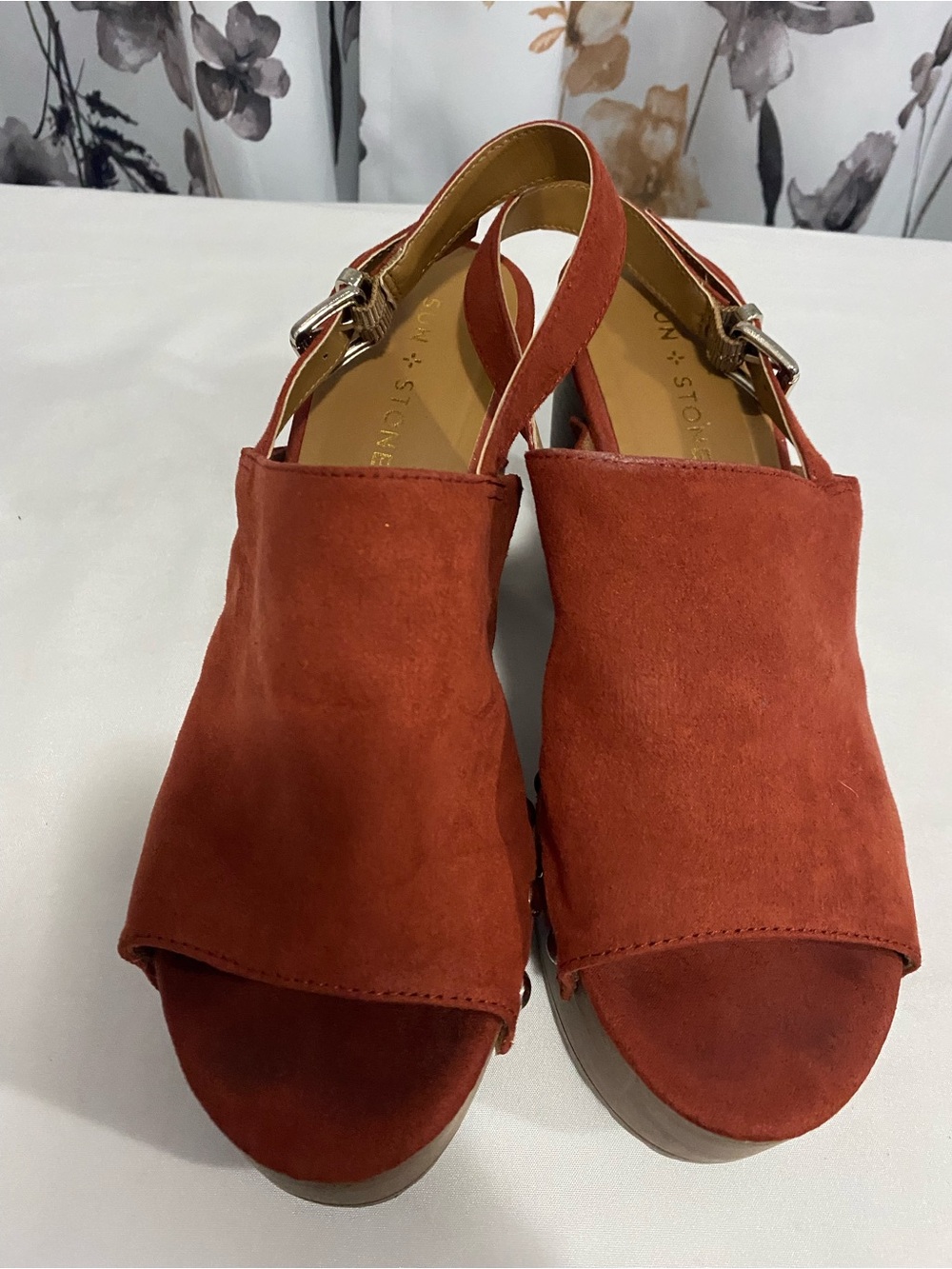 Sun and Stone Platform Block Heels Open Toe Sandals Used Size 8M